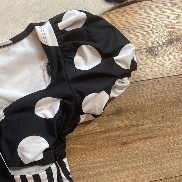 Tabitha Brown for Target one-piece swimsuit featuring a mixed pattern design - Picture 6 of 9